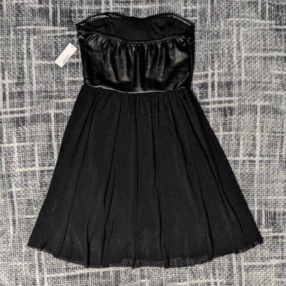 Little Black Dress w/ Faux Leather Bust - Picture 2 of 2